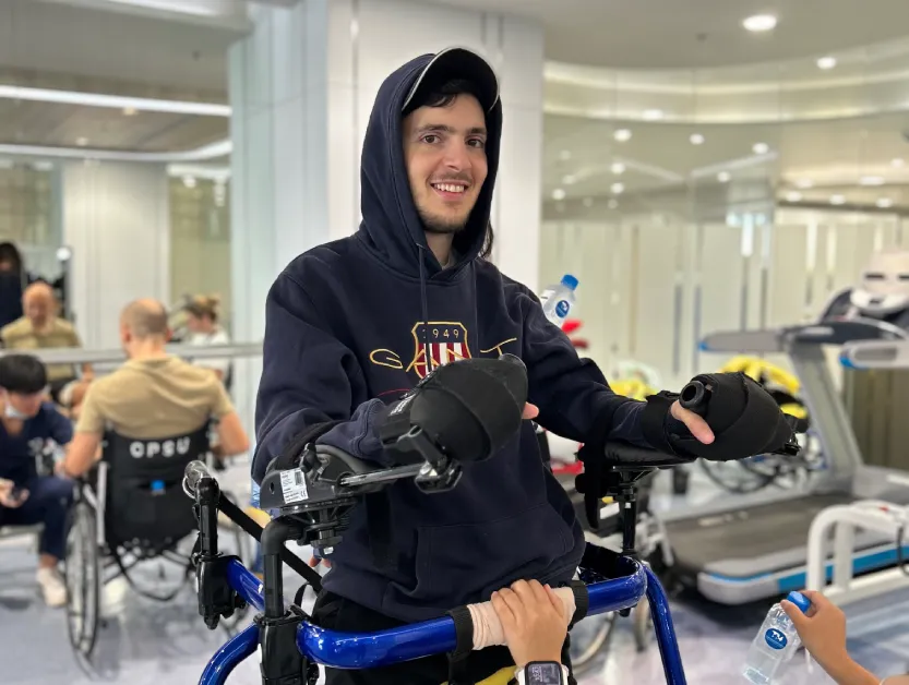 Benaya practicing assisted standing therapy at Verita Neuro - VN Patient Story Profile Picture